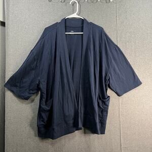 Zuda Women's Cardigan Size XL Z-Knit Open Front Topper French Navy